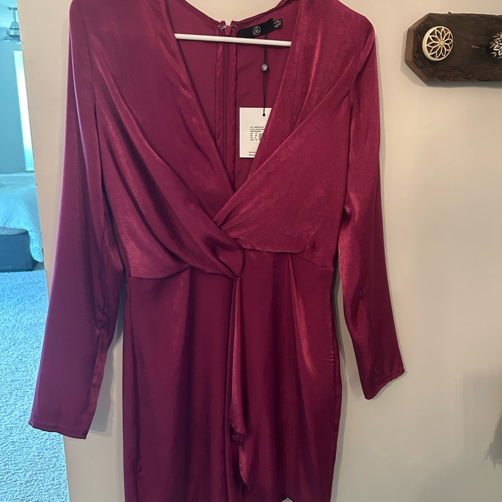 Magenta Missguided Wrap Dress